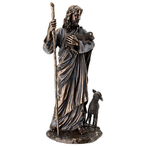 Gesù buon pastore bronzato 30 cm Veronese Design 1