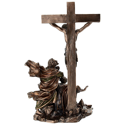 Kreuzigung Jesu – bronzierte Resinfigur, 30 cm, Veronese Design 9