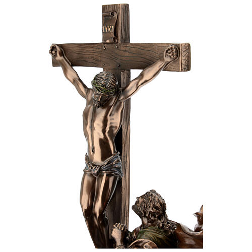 Crocifissione di Gesù resina bronzata 30 cm Veronese Design 2