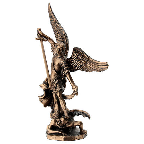 St. Michael bronze-finished statue, 4 in, Veronese Design 2