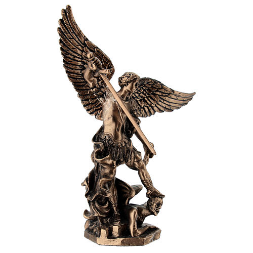 San Michele con piede sopra demone bronzato 10 cm Veronese Design 3