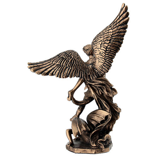 San Michele con piede sopra demone bronzato 10 cm Veronese Design 4