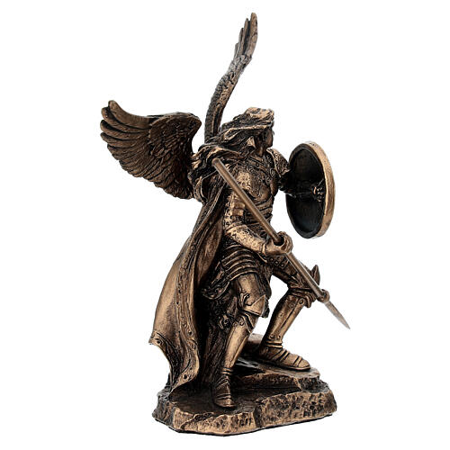 Archanioł Rafał ze złoconym brązem, wzór Veronese, 10 cm 3