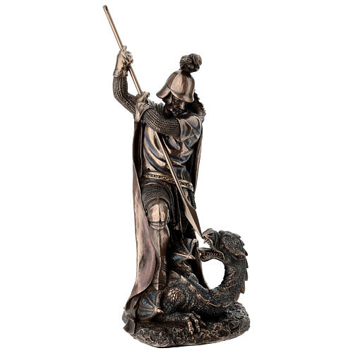 Saint George slaying the dragon bronzed statu, 30 cm Veronese Design 1