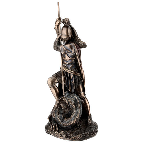 Saint George slaying the dragon bronzed statu, 30 cm Veronese Design 3