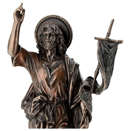 Bronzed resin Saint John the Baptist statue, 24 cm Veronese Design 2
