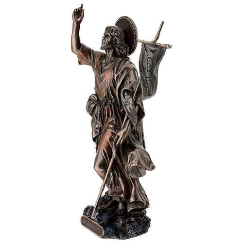 Bronzed resin Saint John the Baptist statue, 24 cm Veronese Design 3