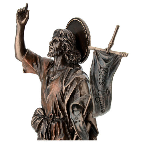 Bronzed resin Saint John the Baptist statue, 24 cm Veronese Design 4