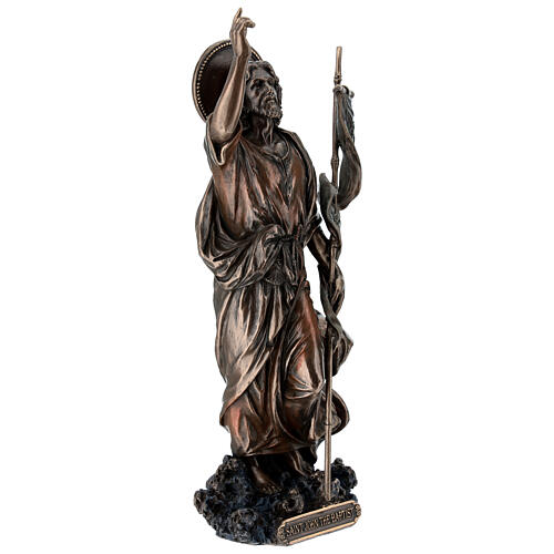 Bronzed resin Saint John the Baptist statue, 24 cm Veronese Design 5