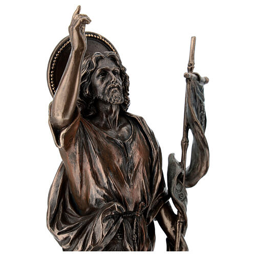 Bronzed resin Saint John the Baptist statue, 24 cm Veronese Design 6