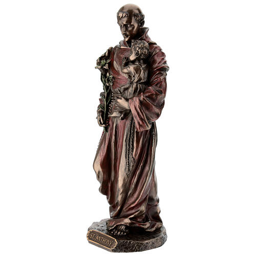 San Antonio da Padova con Gesù bambino bronzato 20 cm Veronese Design 3