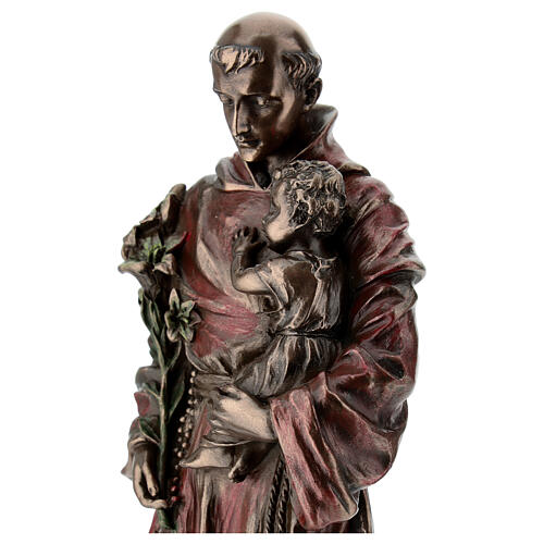 St Anthony of Padua with Child Jesus statue, bronzed 20 cm Veronese Design 4
