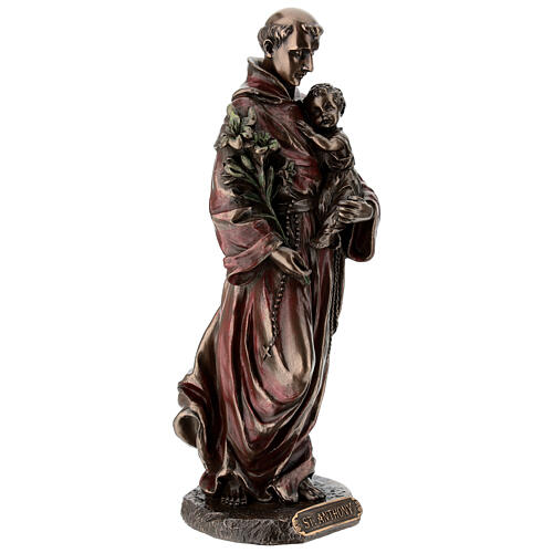 St Anthony of Padua with Child Jesus statue, bronzed 20 cm Veronese Design 5