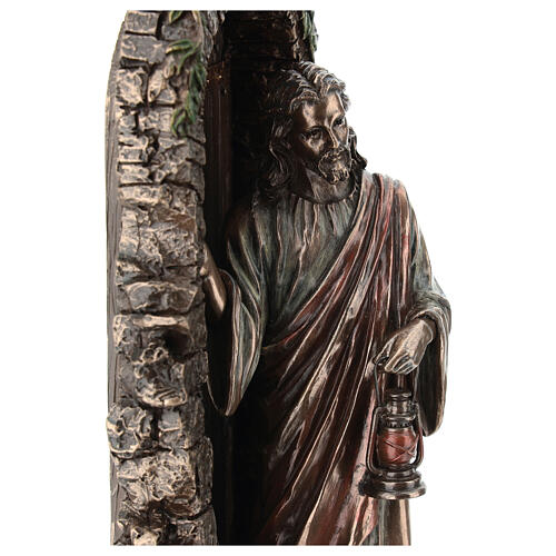 Jesus knocking on the door, bronzed resin, 10 in, Veronese Design 6