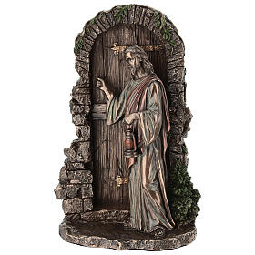 Jesús toca a la puerta resina bronceada 25 cm Veronese Design