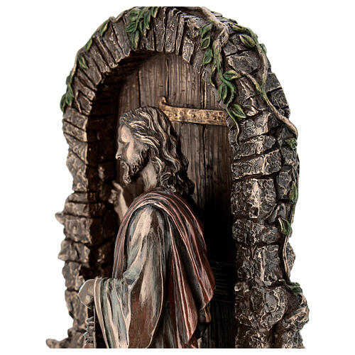 Jesús toca a la puerta resina bronceada 25 cm Veronese Design 4