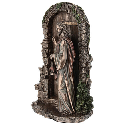 Jesús toca a la puerta resina bronceada 25 cm Veronese Design 5