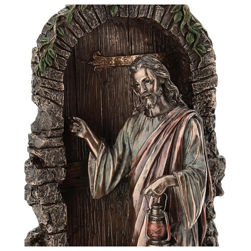 Jesus batendo à porta resina bronzeada 25 cm Veronese Design 2