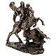 Heiliger Georg mit Drache – Statuette aus Resin mit Bronzefinish, 15 cm, Veronese Design s3