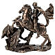 Heiliger Georg mit Drache – Statuette aus Resin mit Bronzefinish, 15 cm, Veronese Design s7