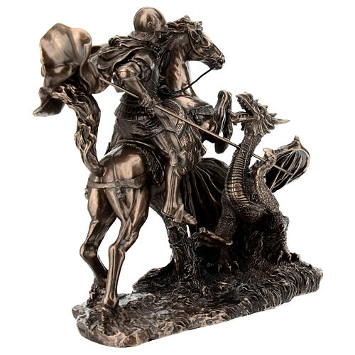 Saint Georges avec dragon statuette résine bronze 15 cm Veronese Design 5