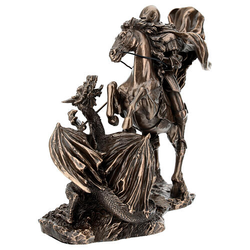 Saint George with Dragon figurine resin bronze 15 cm, Veronese Design 6
