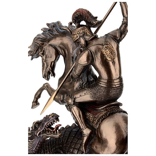 Saint Georges combat le dragon résine effet bronze 30 cm Veronese Design 2