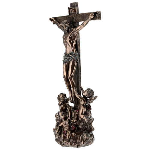 Jesus on the cross with cherubs statue, 30 cm Veronese Design 3