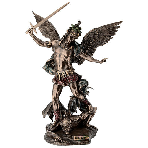 Erzengel Michael besiegt den Dämon – bronziert, 30 cm, Veronese Design 1