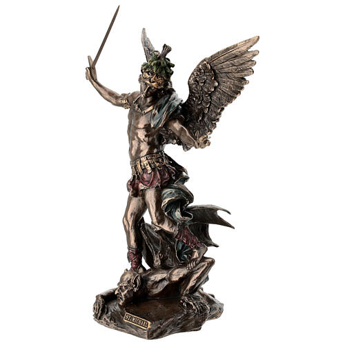 San Michele sconfigge il demone bronzato 30 cm Veronese Design 3