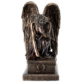 Ange en bronze agenouillé en pleurs 20 cm Veronese Design