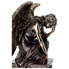 Angelo bronzato piangente in ginocchio 20 cm Veronese Design