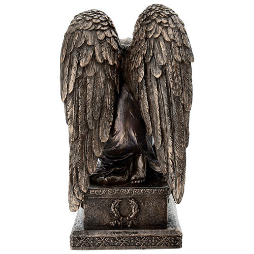 Kneeling weeping bronze angel statue 20 cm Veronese Design 8