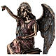 Anjo bronzeado sentado numa lápide com rosas 30 cm Veronese Design s2