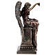 Anjo bronzeado sentado numa lápide com rosas 30 cm Veronese Design s7