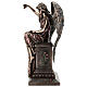 Anjo bronzeado sentado numa lápide com rosas 30 cm Veronese Design s8