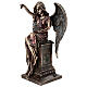 Bronzed Angel Statue Seated on Tomb with Roses, 30 cm Veronese Design s3