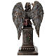 Bronzed Angel Statue Seated on Tomb with Roses, 30 cm Veronese Design s9