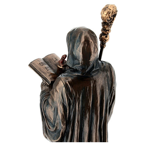 Heiliger Benedikt – bronzierte Resinfigur, 23 cm, Veronese Design 3