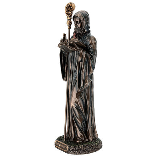 Heiliger Benedikt – bronzierte Resinfigur, 23 cm, Veronese Design 4