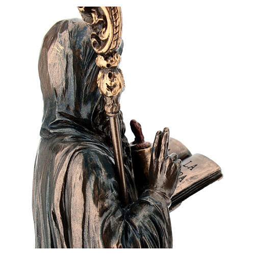 Heiliger Benedikt – bronzierte Resinfigur, 23 cm, Veronese Design 6