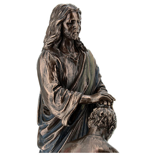 Jesus abençoa discípulo efeito bronze 20 cm Veronese Design 6