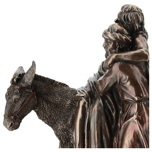 Der barmherzige Samariter – bronzierte Resinfigur, 20 cm, Veronese Design 4