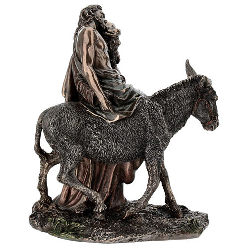 Der barmherzige Samariter – bronzierte Resinfigur, 20 cm, Veronese Design 5