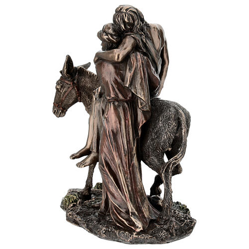Der barmherzige Samariter – bronzierte Resinfigur, 20 cm, Veronese Design 9