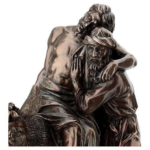 Bom Samaritano em resina bronzeada, 20 cm, Veronese Design 2
