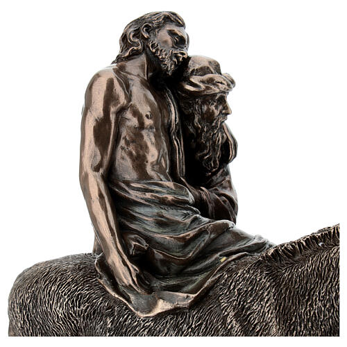 Bom Samaritano em resina bronzeada, 20 cm, Veronese Design 6