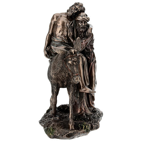 Bom Samaritano em resina bronzeada, 20 cm, Veronese Design 7
