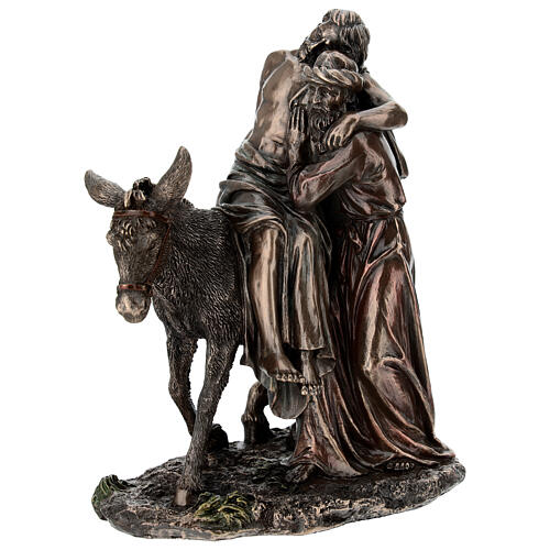 Bronze Resin Statue Good Samaritan, 20 cm Veronese Design 1