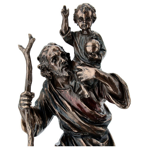 Bronzed Statue of St Christopher, 20 cm Veronese Design 2